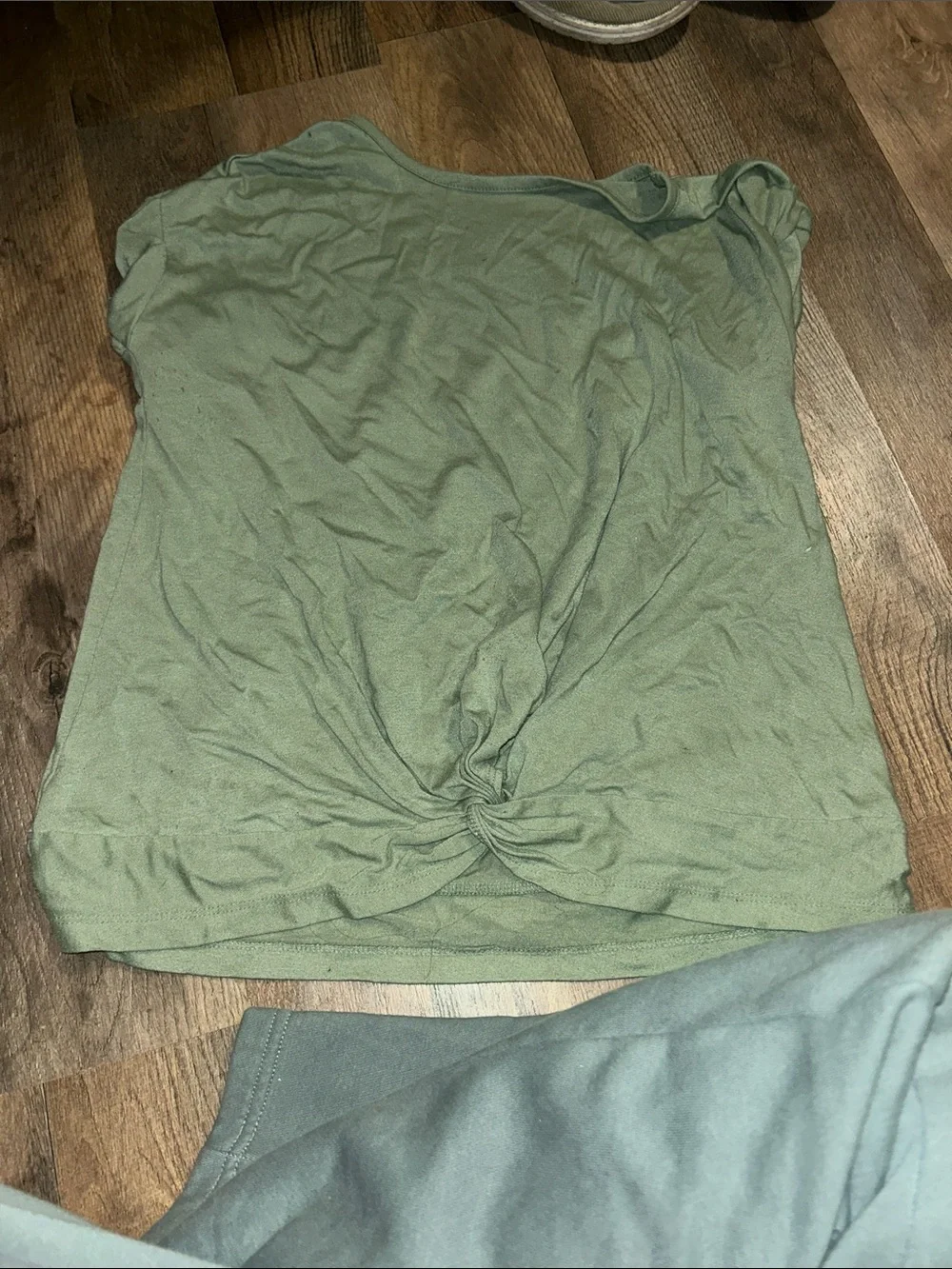 The Children's Place Olive Green Knot-Front Short Sleeve Tee